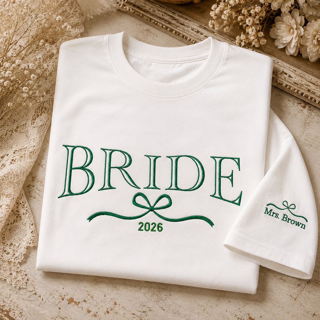 Custom Bride/Maid of Honor/Bridesmaid Embroidered Sweatshirt, Bridal Party Merch,Bridal Shower Favors, Bachelorette Party Gift, Wedding Gift