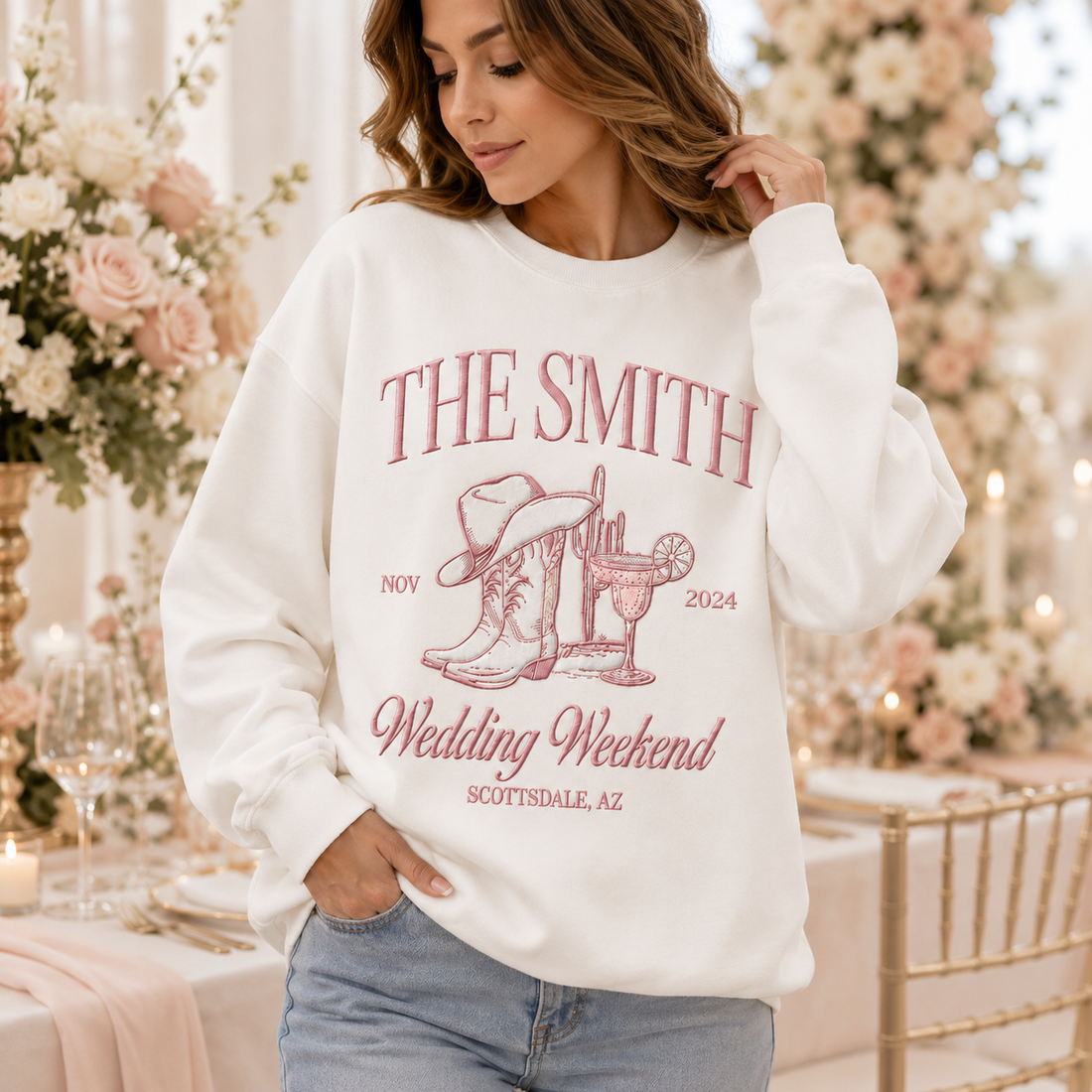 Custom Embroidered Wedding Weekend Shirt, Personalized Last Name Tee, Embroidered Wedding Gift, Custom Event Shirt, Last Name Social Club Tee
