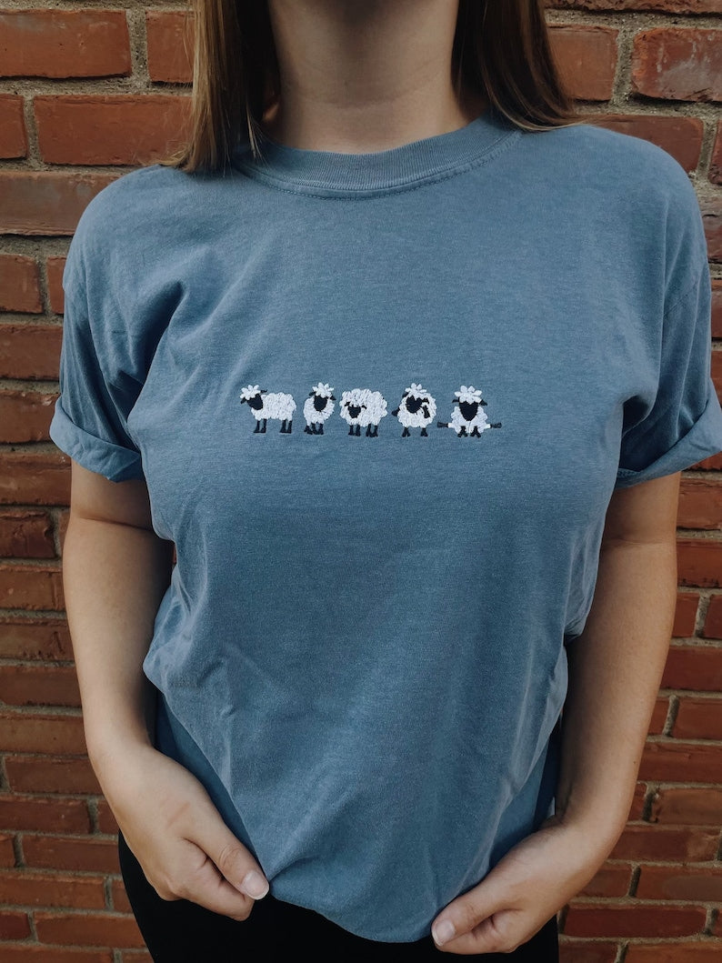 Embroidered Sheep T-Shirt