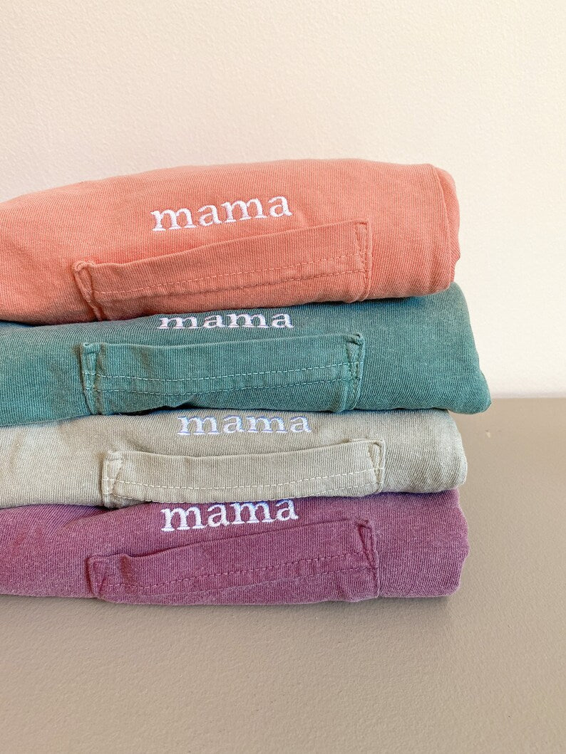 Custom Pocket Tee -- Short Sleeve, Embroidered, Simplistic Style, Customizable