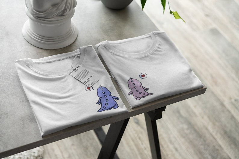 Matching t-shirts with dinosaurs Cute dinosaur shirts for couples gift for best friends matching Christmas gift Matching gift for family