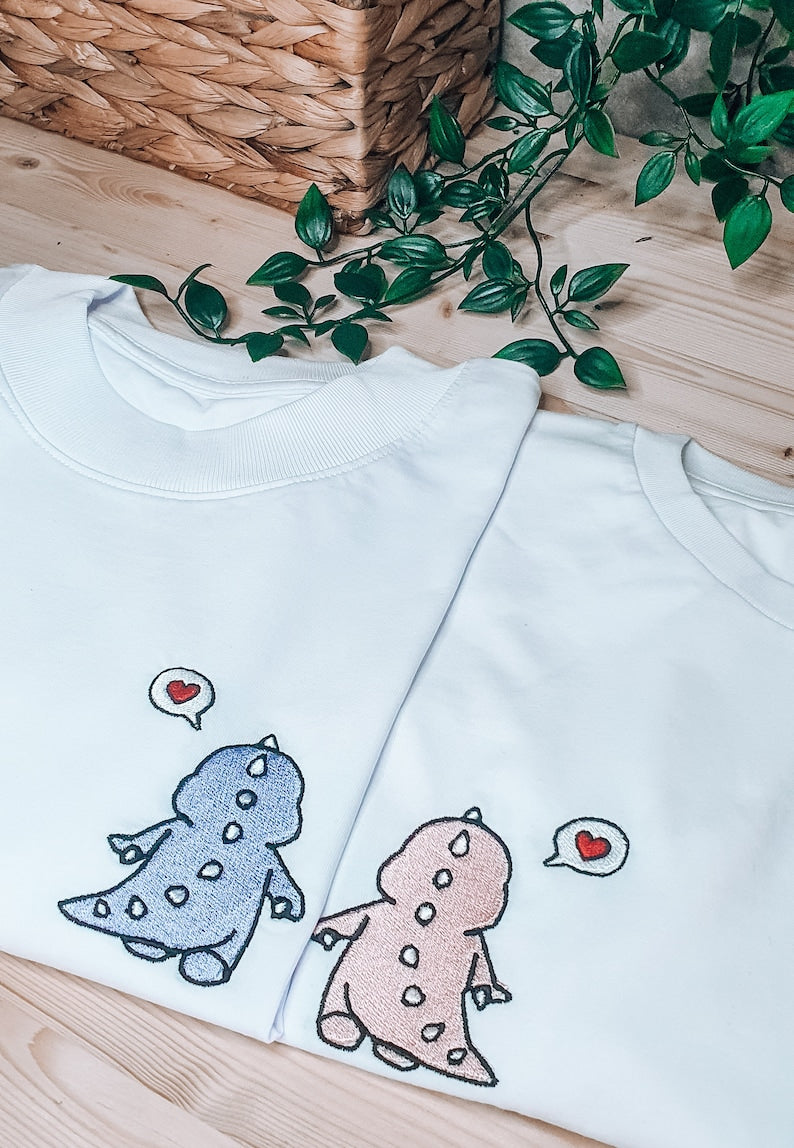Matching t-shirts with dinosaurs Cute dinosaur shirts for couples gift for best friends matching Christmas gift Matching gift for family