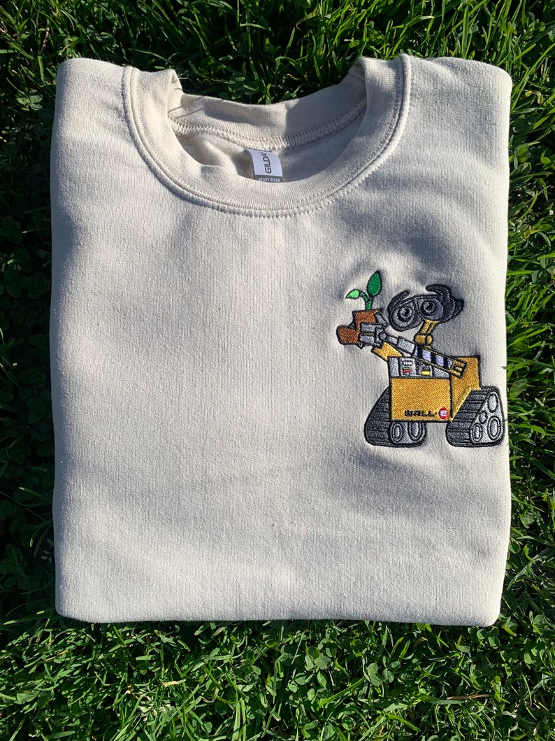Embroidered WaII-E Couple's Sweater, Personalized Couple Sweatshirt, Valentine's Day, SweetHearts Sweater
