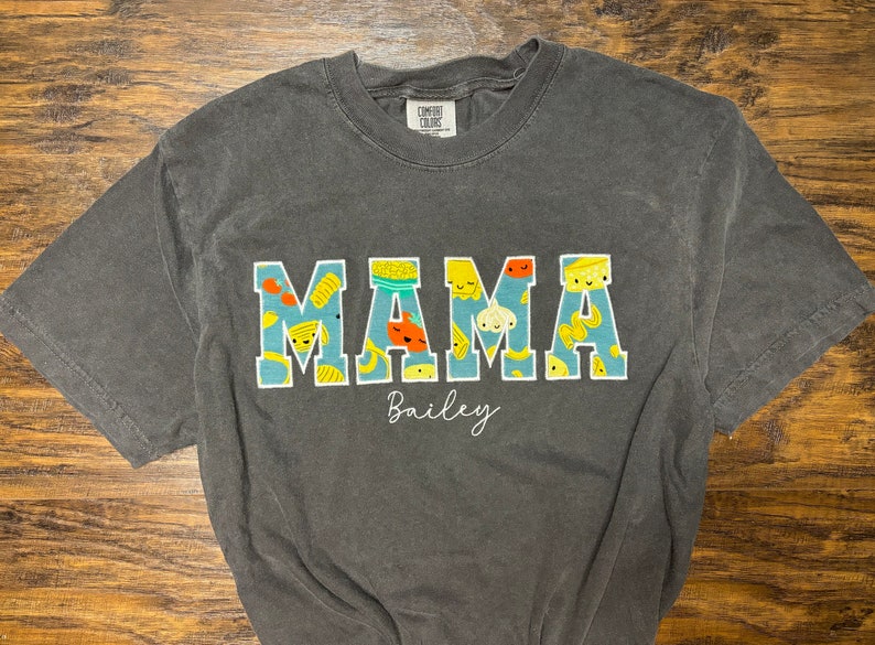 Mama Embroidered Baby Outfit Keepsake Applique T-Shirt