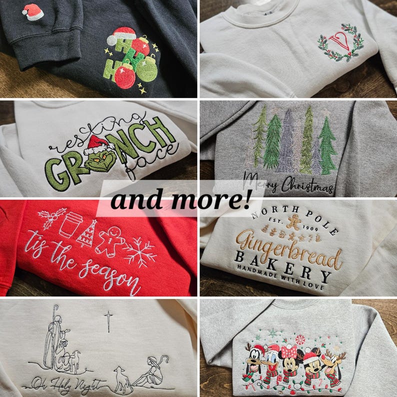 Christmas Oh HOLY NIGHT jesus crewneck sweatshirts, holiday sweater, christmas sweater, embroidered sweatshirt, gingerbread, Santa, gift