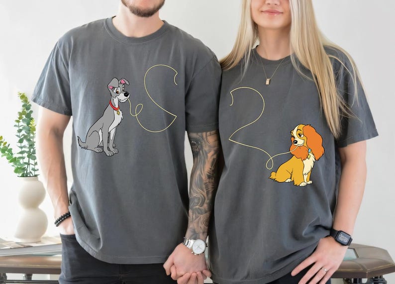 Lady And The Tramp Spaghetti Couples Comfort Colors Shirt