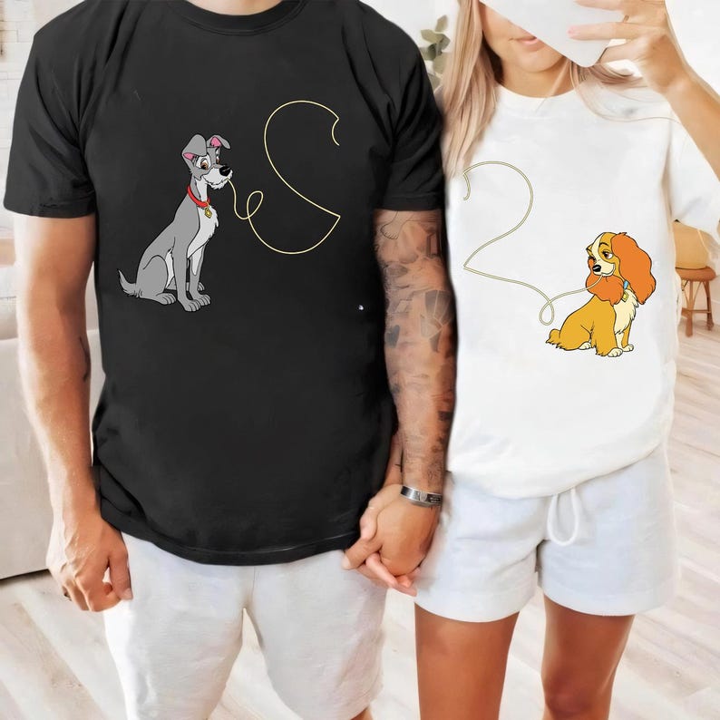 Lady And The Tramp Spaghetti Couples Comfort Colors Shirt