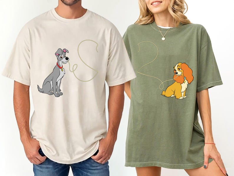 Lady And The Tramp Spaghetti Couples Comfort Colors Shirt