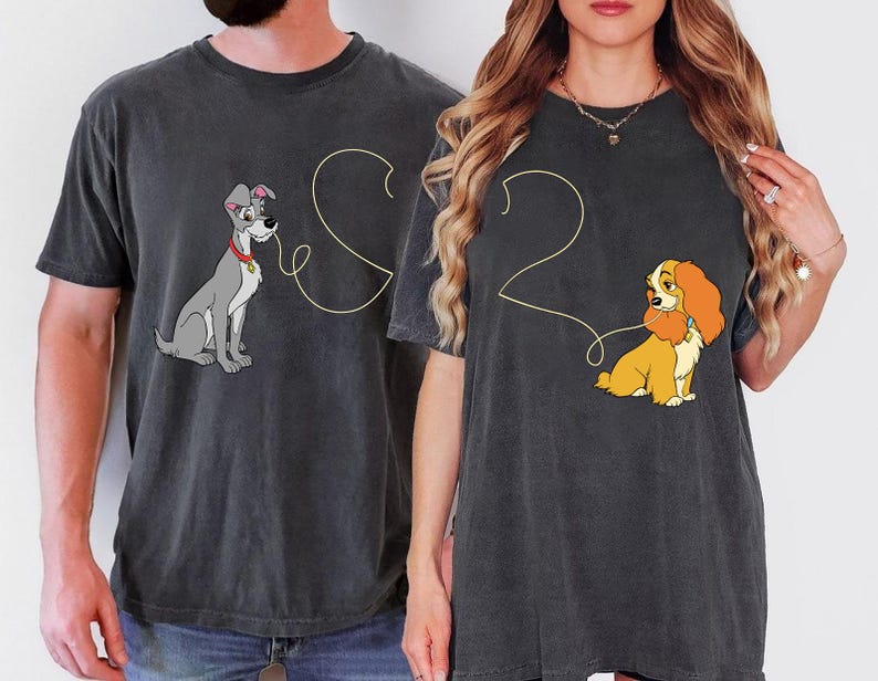 Lady And The Tramp Spaghetti Couples Comfort Colors Shirt