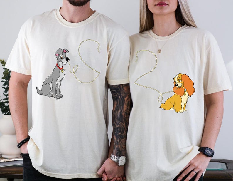 Lady And The Tramp Spaghetti Couples Comfort Colors Shirt