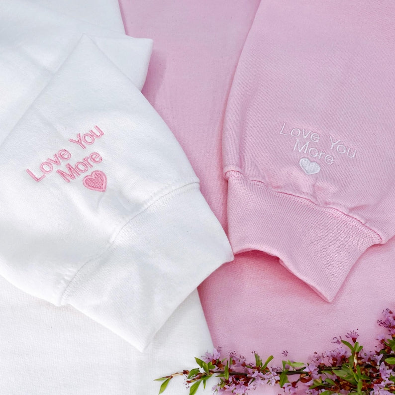 10 Year Anniversary Ideas For Couple | Matching King and Queen Couple Sweatshirts | Embroidered Couple Hoodies | Roman Numeral Hoodie