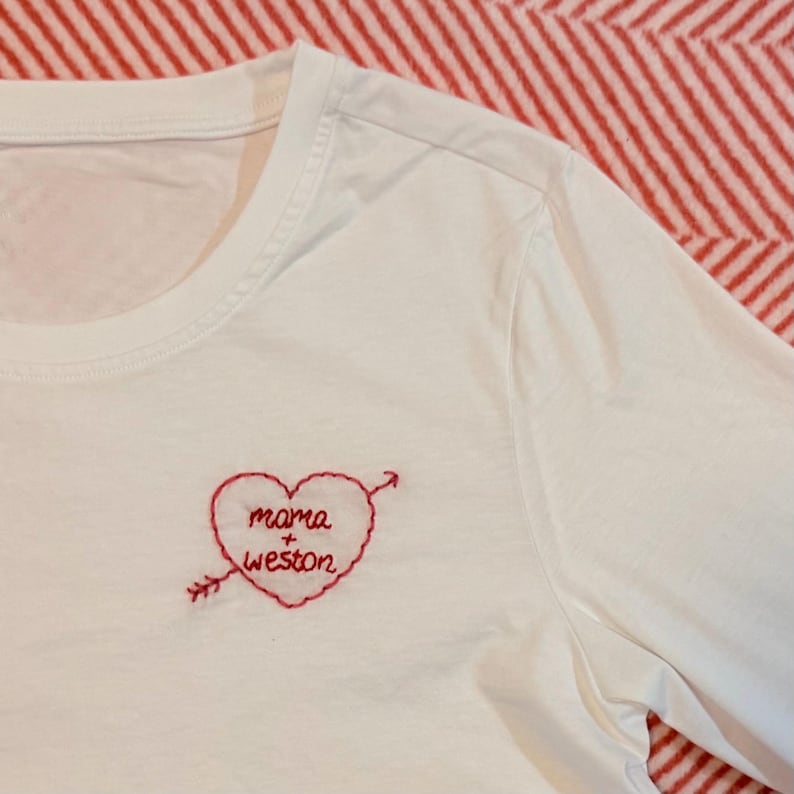 Hand Embroidered Adult Shirt: Mama, Mother's Day Shirt