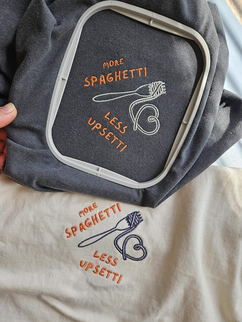 Mom Spaghetti Shirt, Embroidery Pasta shirt, Funny Silly T-shirt, Cooking Lover Shirt, Italian Mama Shirt, Chef Gift, Humor Grandma Shirt,