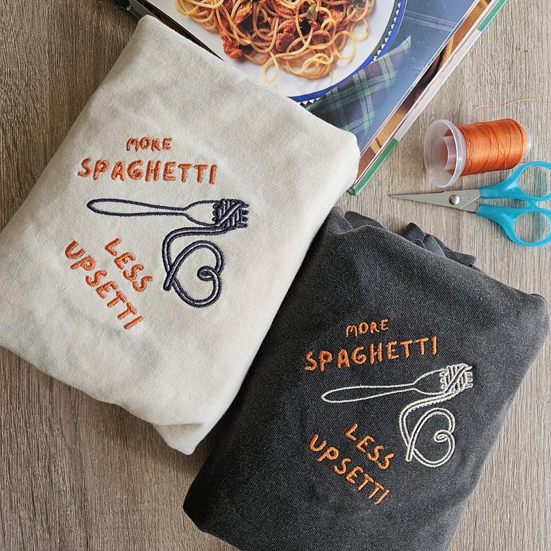 Mom Spaghetti Shirt, Embroidery Pasta shirt, Funny Silly T-shirt, Cooking Lover Shirt, Italian Mama Shirt, Chef Gift, Humor Grandma Shirt,