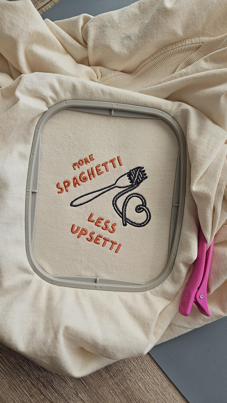 Mom Spaghetti Shirt, Embroidery Pasta shirt, Funny Silly T-shirt, Cooking Lover Shirt, Italian Mama Shirt, Chef Gift, Humor Grandma Shirt,
