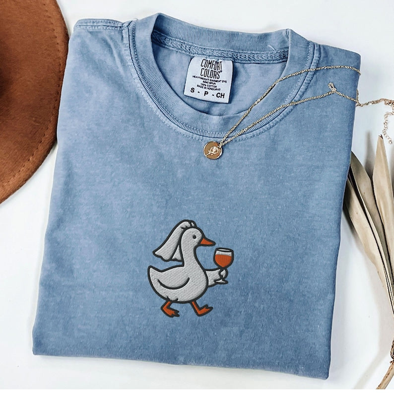 Embroidered Funny Bride Shirt, Silly Goose Bride T Shirt, Mrs. Silly Goose, Spring Bride - B-31-Center