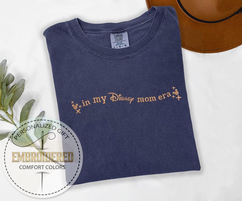 Embroidered Disney Shirt, Disney Mom Era, Embroidery Mickey Tshirt, Disneyland Mama Tee, Disney Trip Shirt, Comfort Colors Tee, Mickey Head