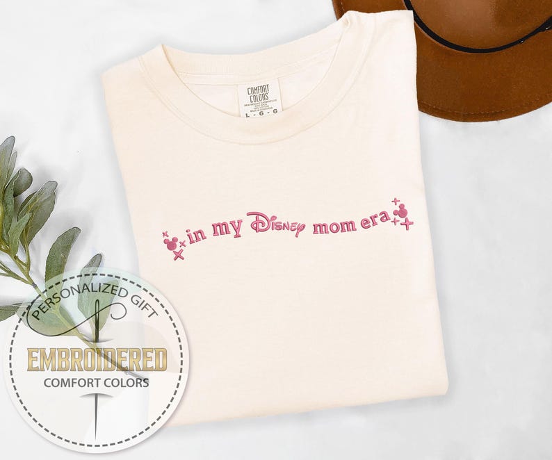 Embroidered Disney Shirt, Disney Mom Era, Embroidery Mickey Tshirt, Disneyland Mama Tee, Disney Trip Shirt, Comfort Colors Tee, Mickey Head