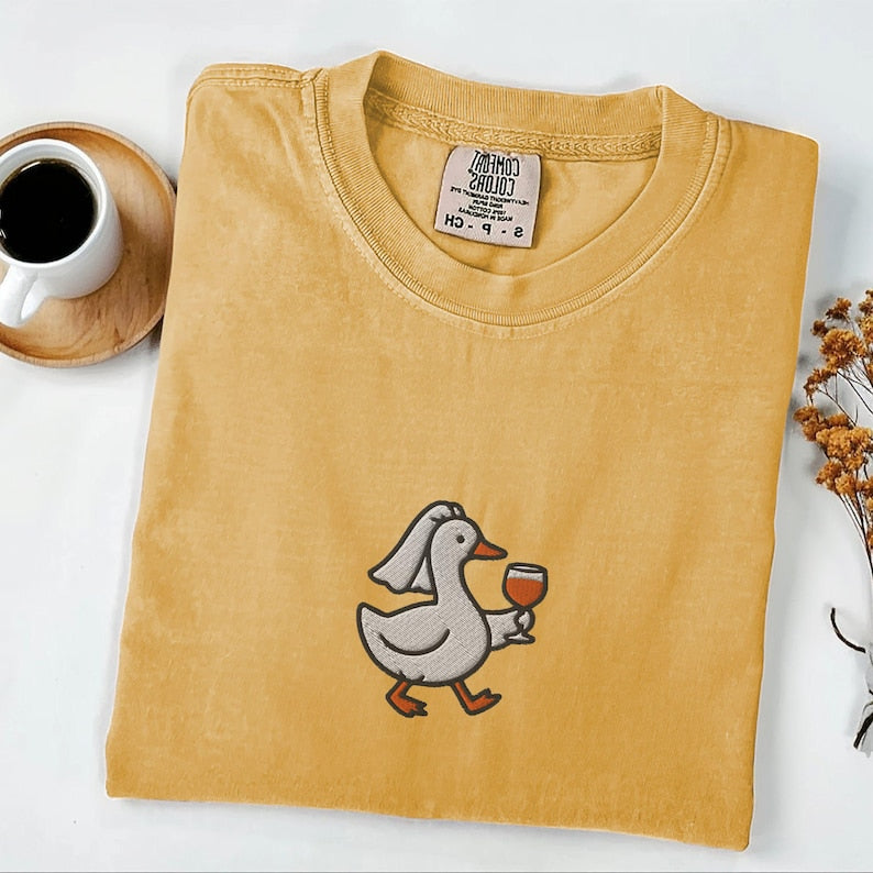 Embroidered Funny Bride Shirt, Silly Goose Bride T Shirt, Mrs. Silly Goose, Spring Bride - B-31-Center