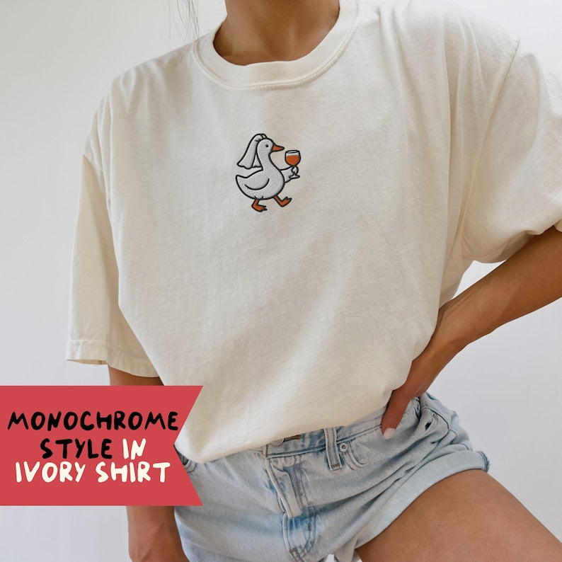 Embroidered Funny Bride Shirt, Silly Goose Bride T Shirt, Mrs. Silly Goose, Spring Bride - B-31-Center