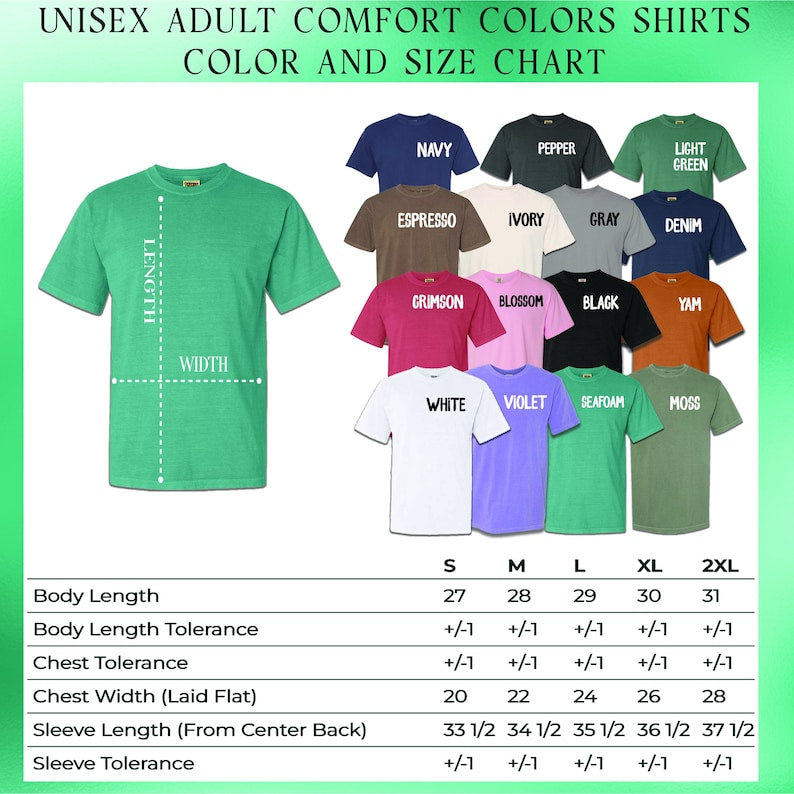 Custom Embroidered Comfort Colors T-Shirt: Personalized Text Outfit