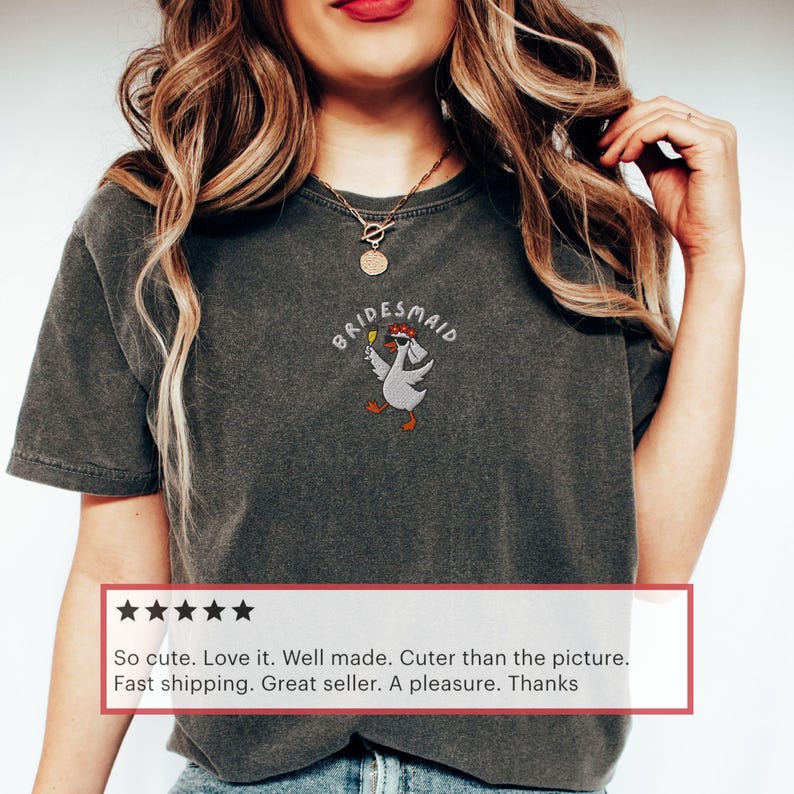 Embroidered Funny Bridesmaid Shirt, Silly Goose Bridesmaid T Shirt, Bachelorette Silly Goose - B-23-Center