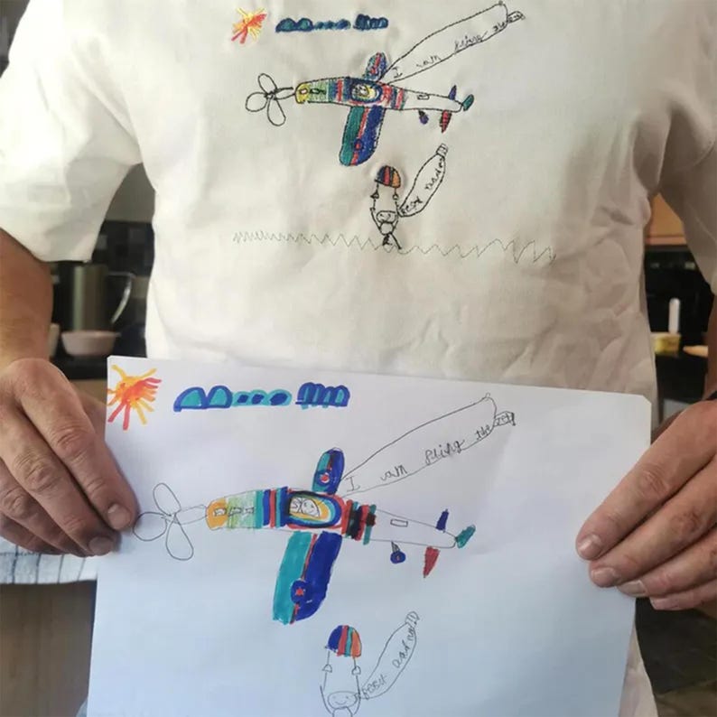 Custom Embroidered Kids Drawing Shirt, Kids Drawing Sweatshirt, Drawing Shirt, Kid Art Shirt, Gift for Dad, Christmas Gift