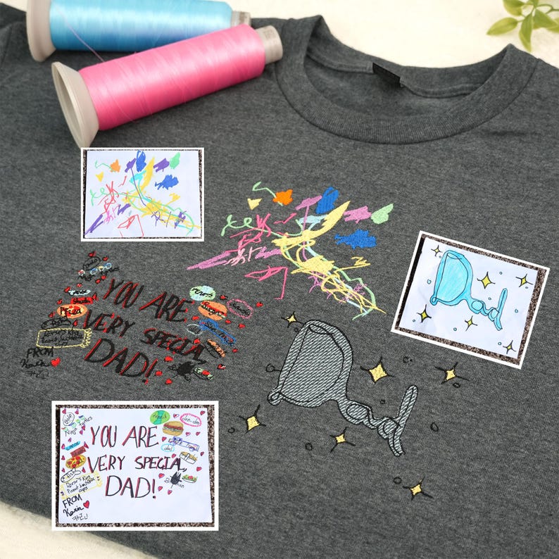 Custom Embroidered Kids Drawing Shirt, Kids Drawing Sweatshirt, Drawing Shirt, Kid Art Shirt, Gift for Dad, Christmas Gift