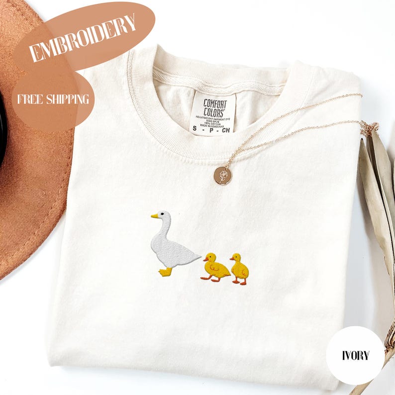 Embroidered Goose Mama Of Two Shirt, Silly Goose, Overstimulated mama, Silly Goose Embroidery, New Mama, Cute Gift For Mama, Goslings
