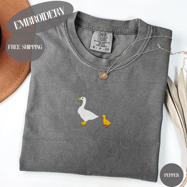 Embroidered Goose Mama Shirt, Silly Goose, Overstimulated Mama, Silly Goose Embroidery, New Mama, Cute Gift For Mama, Gosling, Mommy And Me