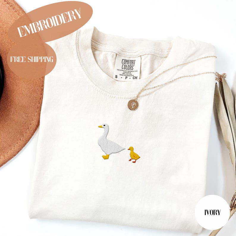 Embroidered Goose Mama Shirt, Silly Goose, Overstimulated Mama, Silly Goose Embroidery, New Mama, Cute Gift For Mama, Gosling, Mommy And Me