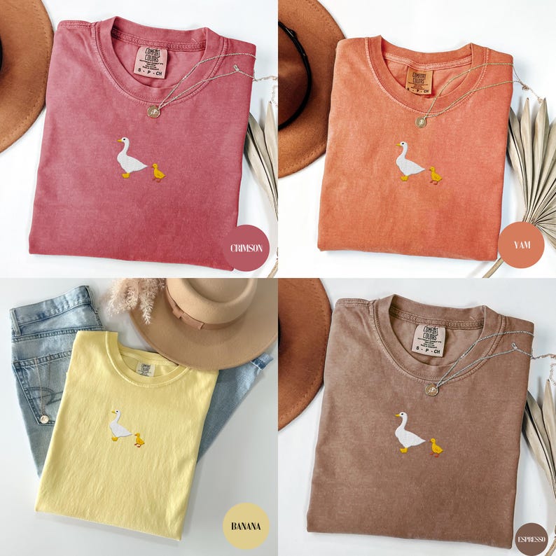 Embroidered Goose Mama Shirt, Silly Goose, Overstimulated Mama, Silly Goose Embroidery, New Mama, Cute Gift For Mama, Gosling, Mommy And Me