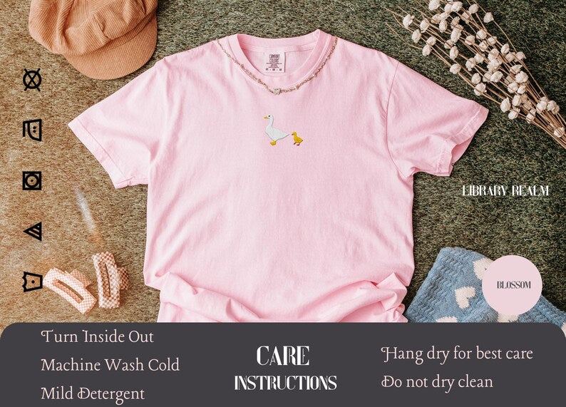 Embroidered Goose Mama Shirt, Silly Goose, Overstimulated Mama, Silly Goose Embroidery, New Mama, Cute Gift For Mama, Gosling, Mommy And Me
