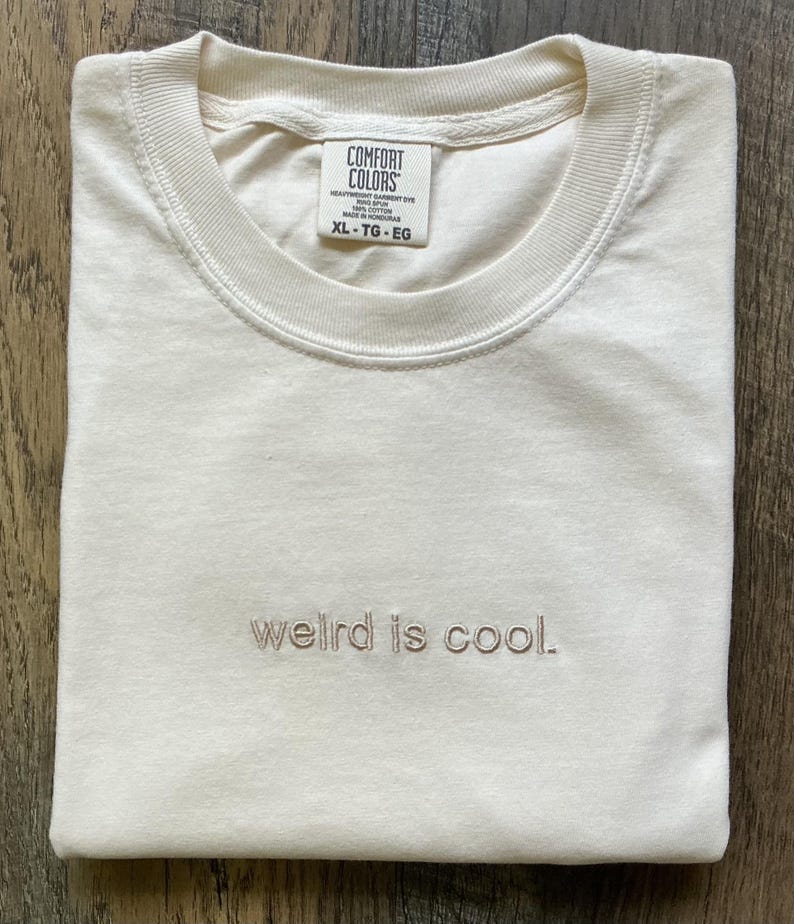 Custom Embroidered T-Shirt Personalized Text Shirt Custom Tee with Small Text Holiday Shirt Couples Matching Gift