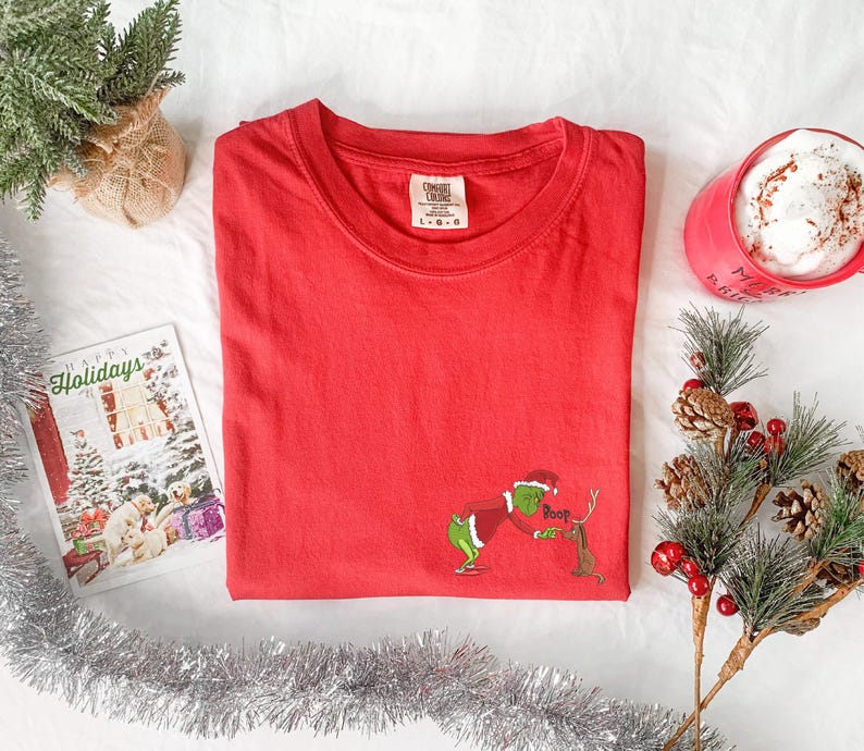 Grinch Dog Max Christmas Embroidered Shirt Comfort Colors Shirt Merry Grinchmas The Grinch Embroidery Shirt Christmas Dog Lover Shirt