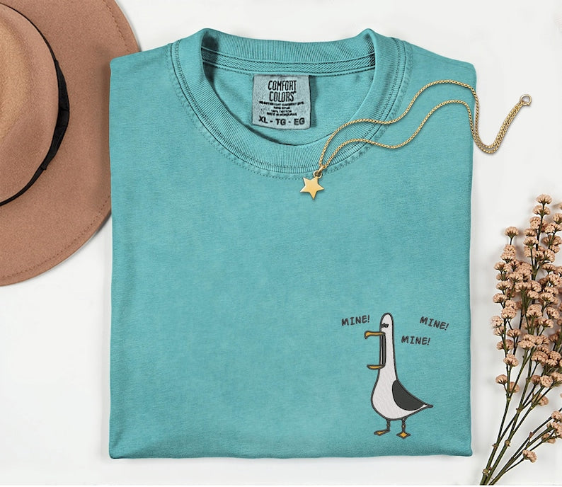 Seagull Embroidery Comfort Colors Shirt Funny Bird Embroidery Shirt Disneyland Disney World Epcot Disney Valentine Couple Matching Shirts