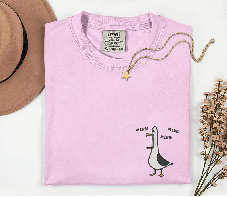 Seagull Embroidery Comfort Colors Shirt Funny Bird Embroidery Shirt Disneyland Disney World Epcot Disney Valentine Couple Matching Shirts