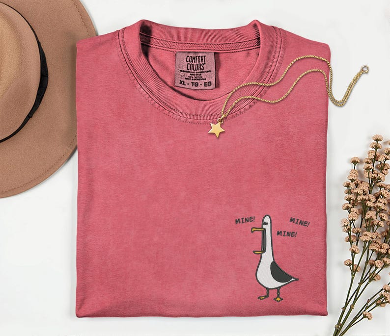 Seagull Embroidery Comfort Colors Shirt Funny Bird Embroidery Shirt Disneyland Disney World Epcot Disney Valentine Couple Matching Shirts