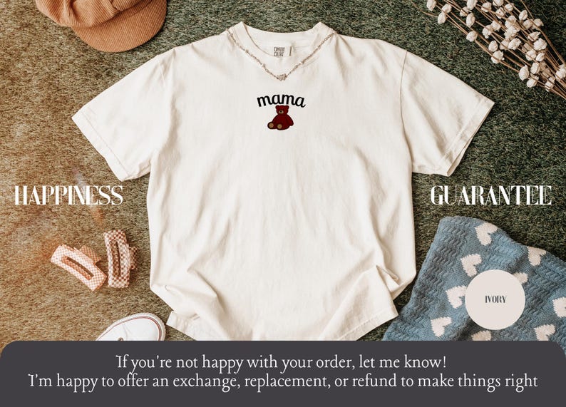Custom Embroidered Mama Bear Shirt, Dada Bear, Comfort Colors, Custom Embroidery Birthday, First Birthday Shirt, Personalized Mama Gift