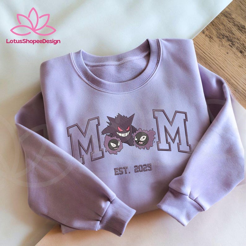 Custom PokaMom Embroidered Shirt, Persionalized Anime Characters Sweatshirt, Anime Mother's Day Gift, Birthday Gift For Mom, Pocket Beast