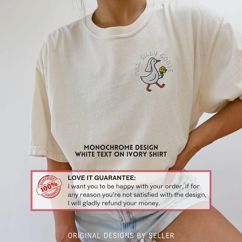 Embroidered Silly Goose Bride Shirt, Bride To Be Funny Goose Lover Shirt, Embroidered Bride Tshirt - B-4-Custom