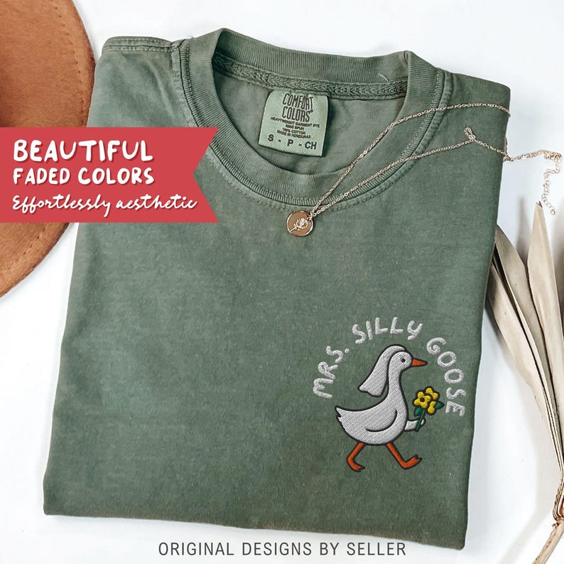 Embroidered Silly Goose Bride Shirt, Bride To Be Funny Goose Lover Shirt, Embroidered Bride Tshirt - B-4-Custom