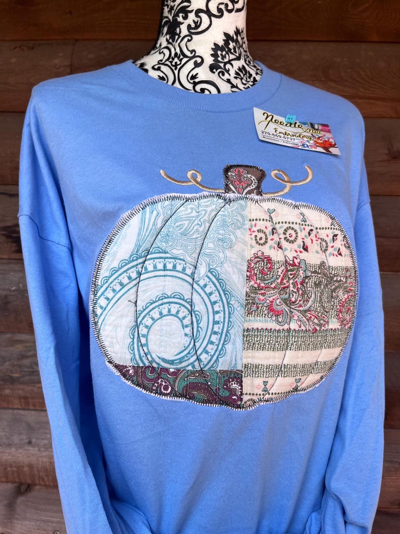 Granny’s Quilt pumpkin Embroidered Shirt