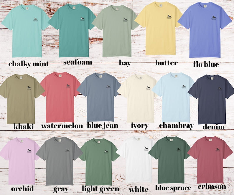PERSONALIZED Embroidered LOON t shirt Lake Comfort Colors loons Unisex Embroidery custom Maine camp cabin vacation mom gift holiday pond dad