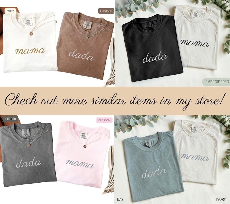 Mama Comfort Colors Embroidered Shirt, Floral Mom Shirt, Mama Embroidery, Mother’s Day Gift, New Mom Gift, Gift for Moms, Aesthetic Mom Tee