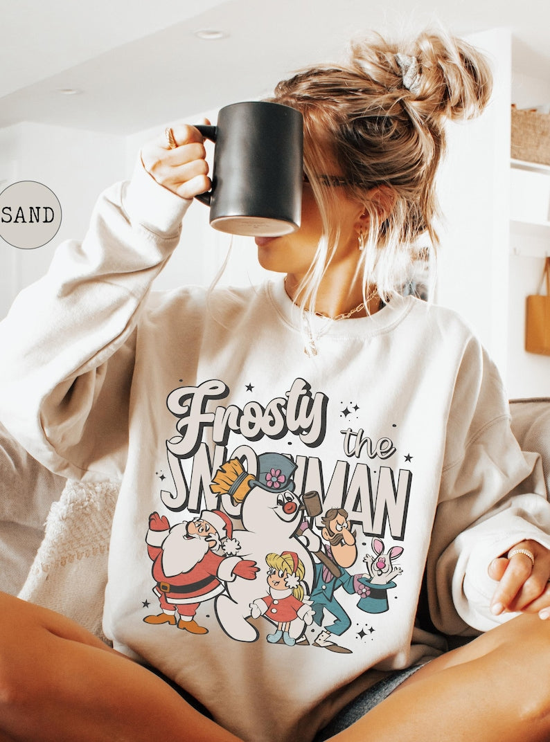 Christmas Frosty The Snowman Sweatshirt, Vintage Christmas Hoodie, Retro Xmas CC Sweat-Hoodie-CC Shirt, Merry Christmas Movie Lover Gift