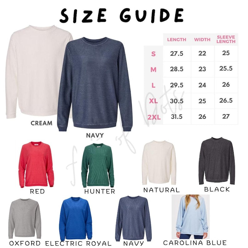 Custom Embroidered Waffle Knit Corded Crewneck Sweatshirt