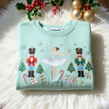 Embroidered Nutcracker Sweatshirt, Christmas Nutcracker Shirt, Christmas Sweatshirt, Nutcracker Ballet Shirt, Christmas Party Sweater