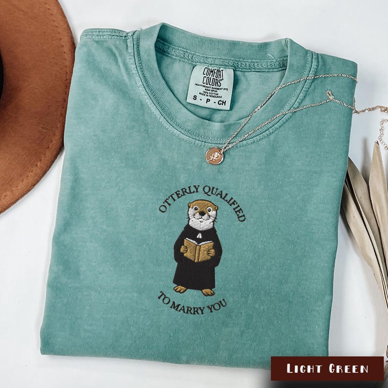 Embroidered Wedding Officiant Otter Shirt, Comfort Colors® Officiant Gift, Officiant Thank You Gifts, Marriage Organizer Minister Tshirt