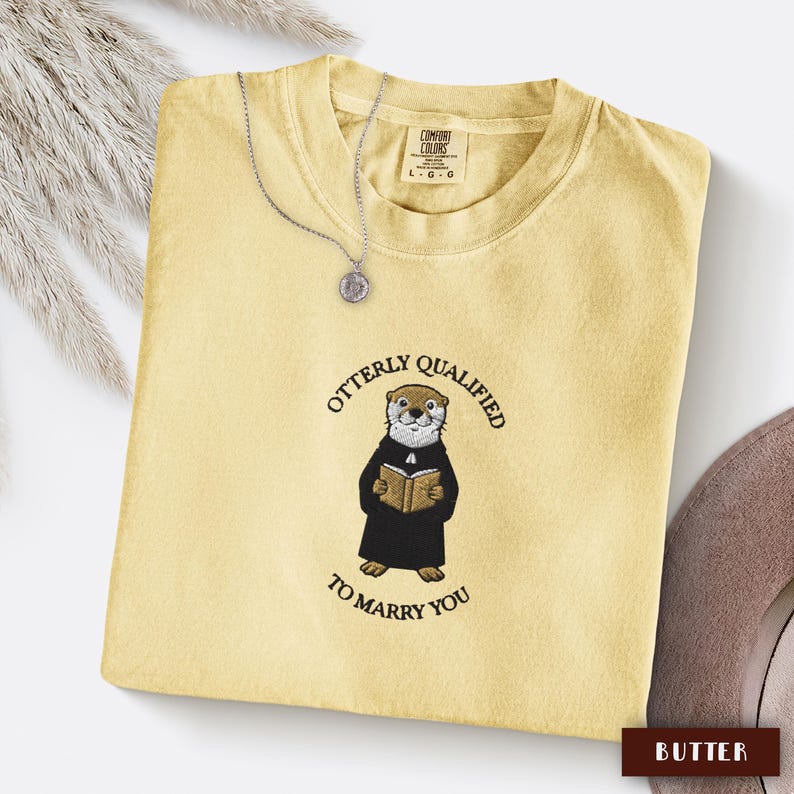 Embroidered Wedding Officiant Otter Shirt, Comfort Colors® Officiant Gift, Officiant Thank You Gifts, Marriage Organizer Minister Tshirt